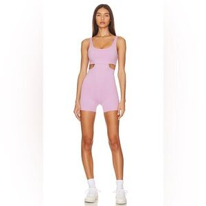 WellBeing + BeingWell Ziggy Romper Onesie Women's Pink Sleeveless Cut Out Small